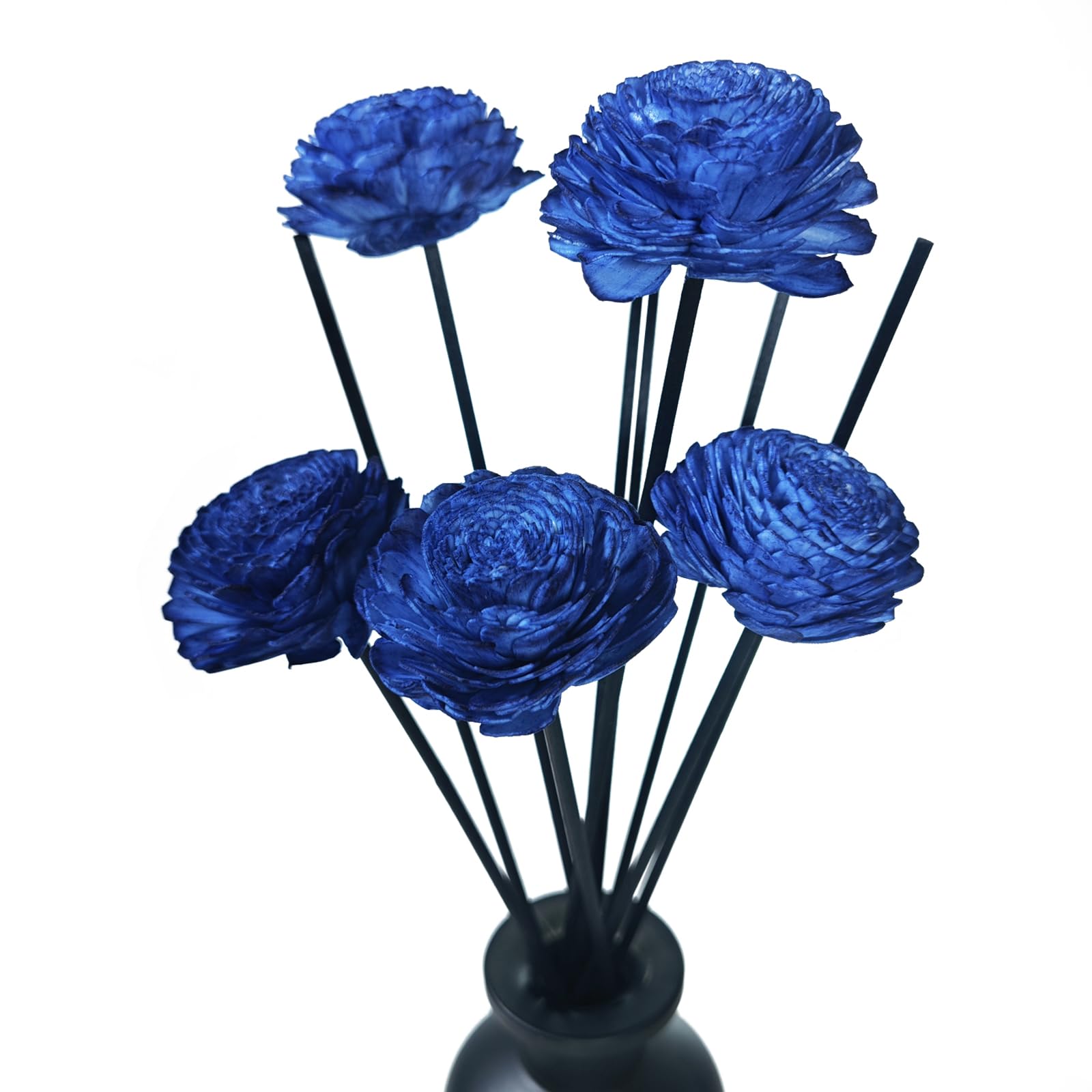 25PCS Reed Diffuser Sticks Set, 20PCS Black Diffuser Sticks 5PCS Flower Diffuser, Replacement Refill Essential Oil Fragrance Diffuser for Home, Hotel, Bathroom, Office Decor. (Bottle Not Included)