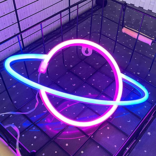 Planet Neon Sign LED Neon Lights Sign LED Planet Neon Signs Wall Decor USB or Battery Powered for Bedroom Kids Living Room Bar Christmas Gaming Room - Image 5