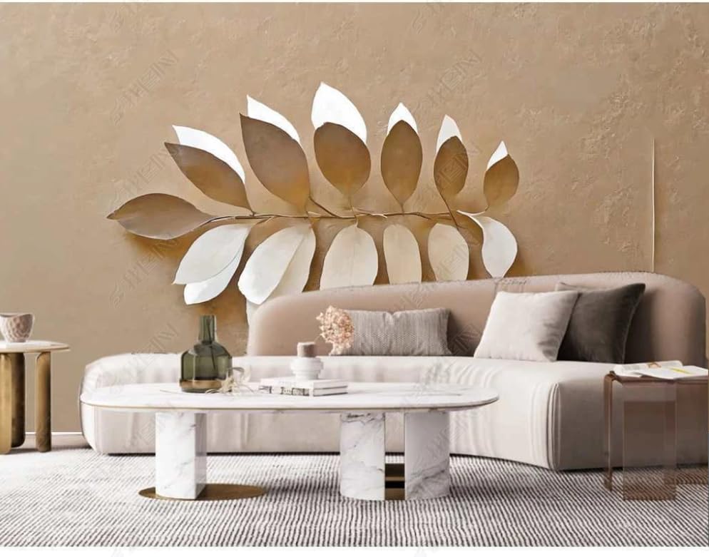 Papier peint panoramique feuilles pour une ambiance salon apaisante