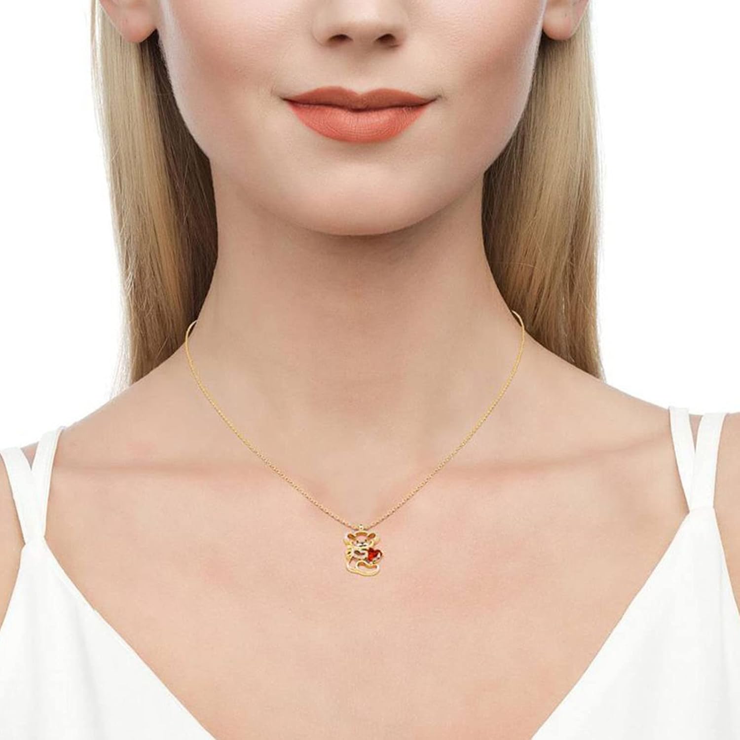 Jeulia Necklace Sterling Silver for Women Teddy Bear Crystal Pendant Heart Diamond Simulated Animal Jewelry Engagement Wedding Anniversary or Birthday Valentine with Gift Box - Image 6