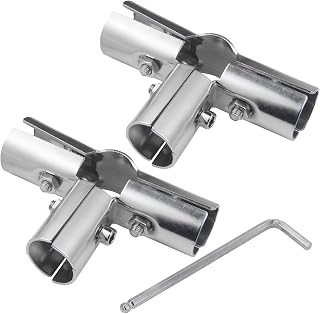 2 Sets 1inch,4 way Pipe Clamp, 4-way Metal Connectors, for 4-Way Pipe Clamp end Rail Clamps (for 1" or 25MM OD, Silver)