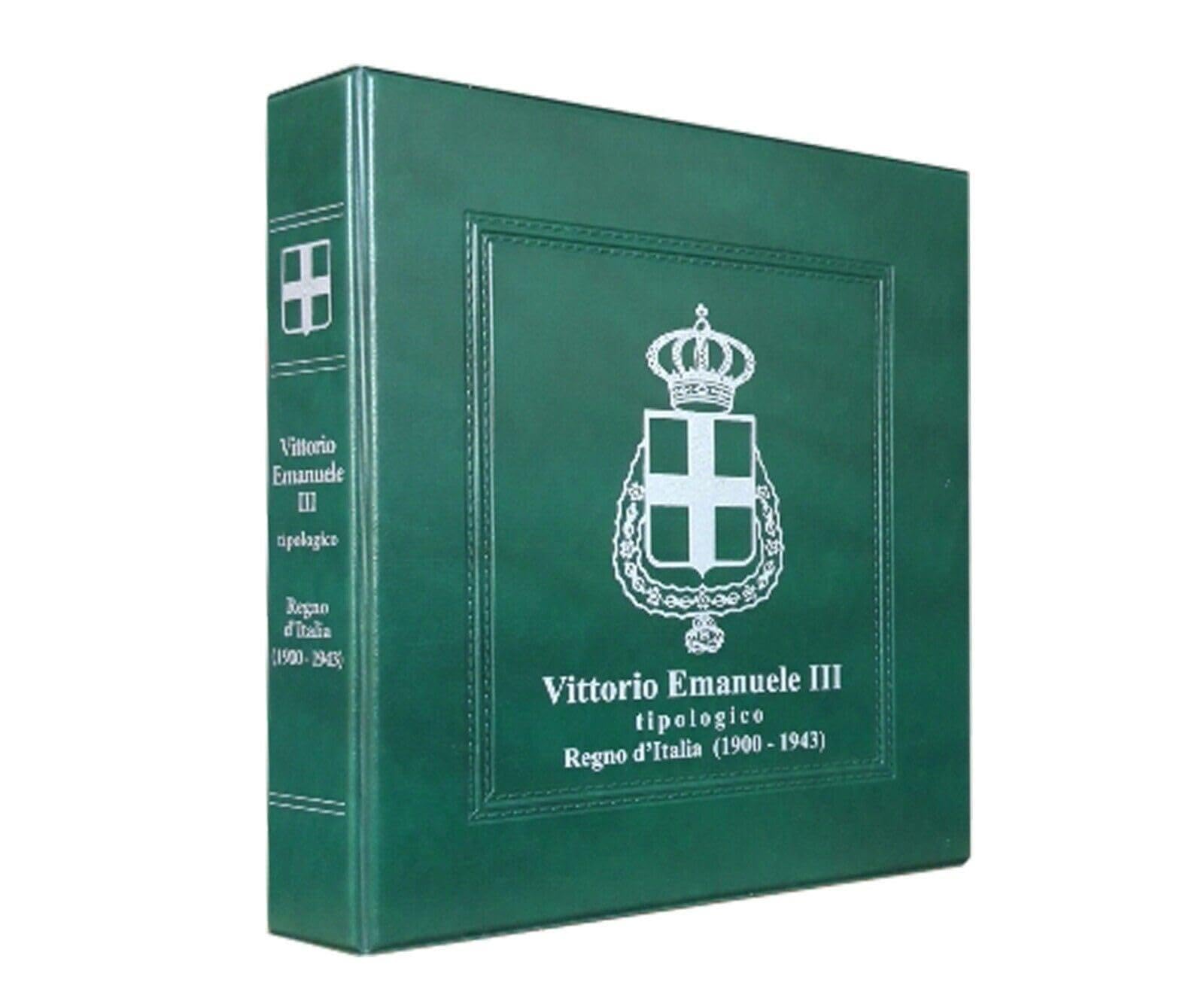 Coins&More Raccoglitore monete tipologico Regno d'Italia Vittorio Emanuele III con custodia, album da collezione numismatica con taschine trasparenti, espositore artigianale in legno