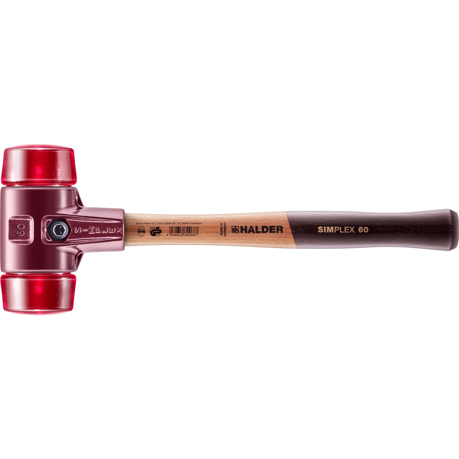 Halder Multi-Colour 3006060 "Simplex" Soft-Face Plastic Mallet, 60 Mm