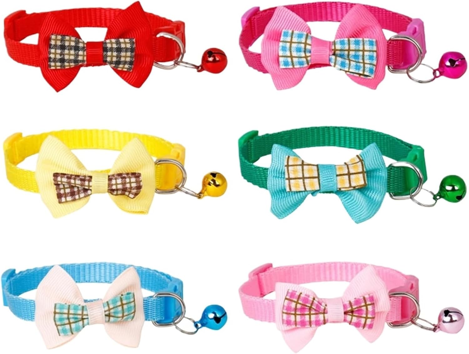 Adjustable Bow Pet Collars with Footprint & Bell, 100-200 Pack, for Small Dogs & Cats(200pcs Random)