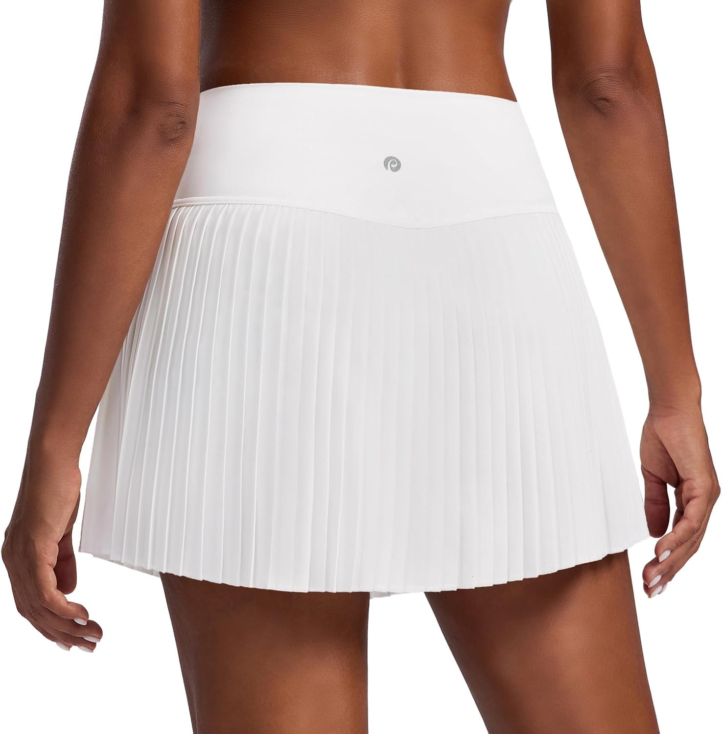 PINSPARK 15" High Waist Pleated Tennis Skirts for Women with Shorts Mini Athletic Workout Golf Skort Skirts with Pockets