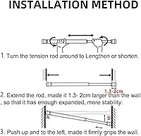 Vista 2 de avesplit cortinero con resorte, se estira, sin necesidad de tornillos, carga máxima de 3 libras