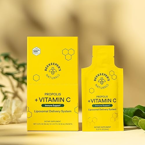 Miniatura 6 de Beekeeper's Naturals Propóleos liposomal con vitamina C eficaz biodisponible apoyo inmunológico, 12 unidades