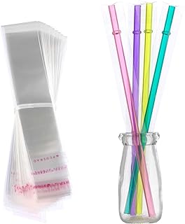 Dakoufish Straws Carrying bags,Long Self Sealing Cellophane Bags 1x11 In...