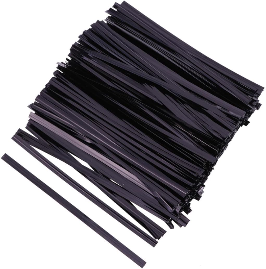 Colorful Metallic Bread Candy Bag Ties, 10cm Black