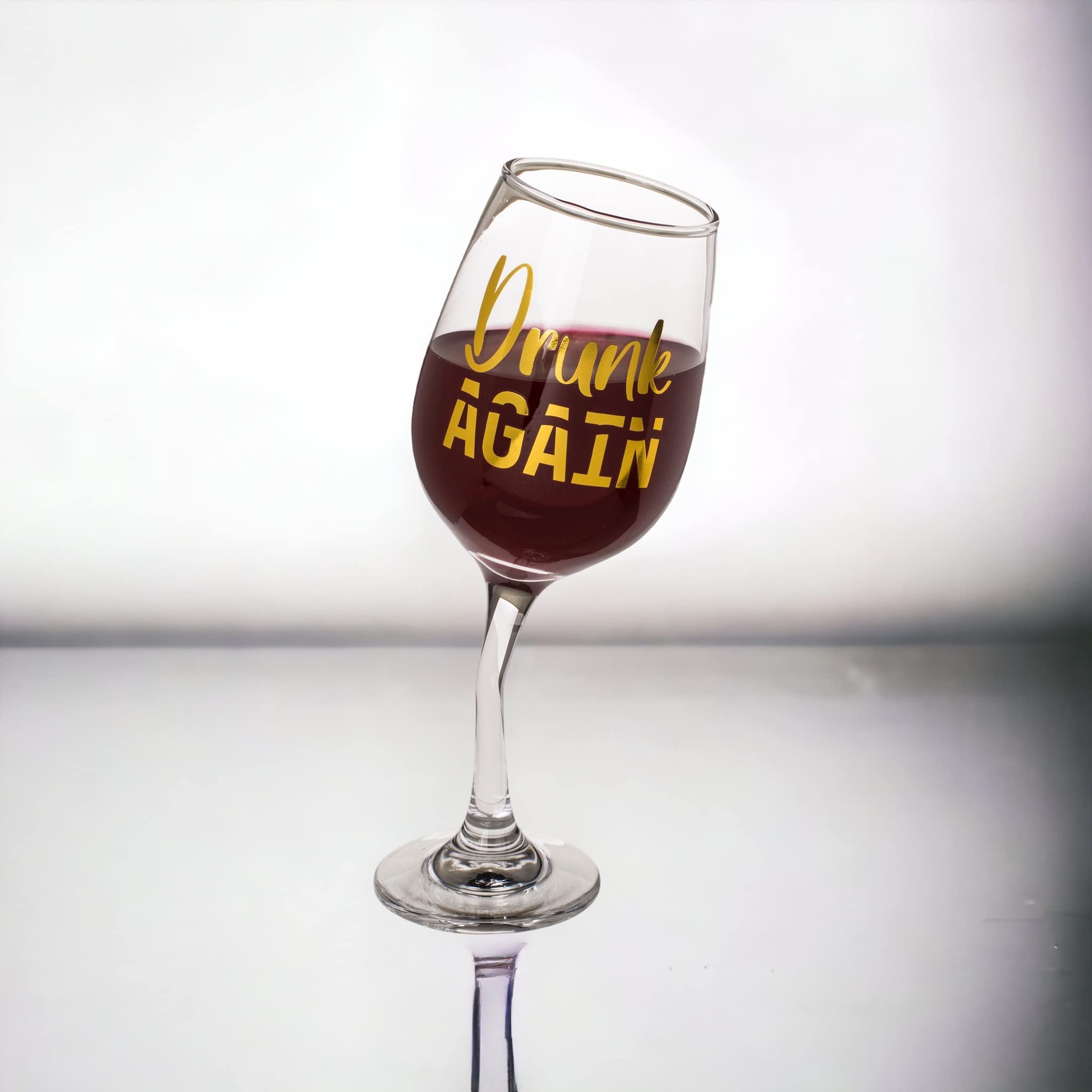 MIJOMA Verre à vin amusant au design oscillant - 420 ml - Cadeau pour buveur de vin (Drunk again MIJOMA Verre à vin amusant au design oscillant - 420 ml - Cadeau pour buveur de vin (Drunk again