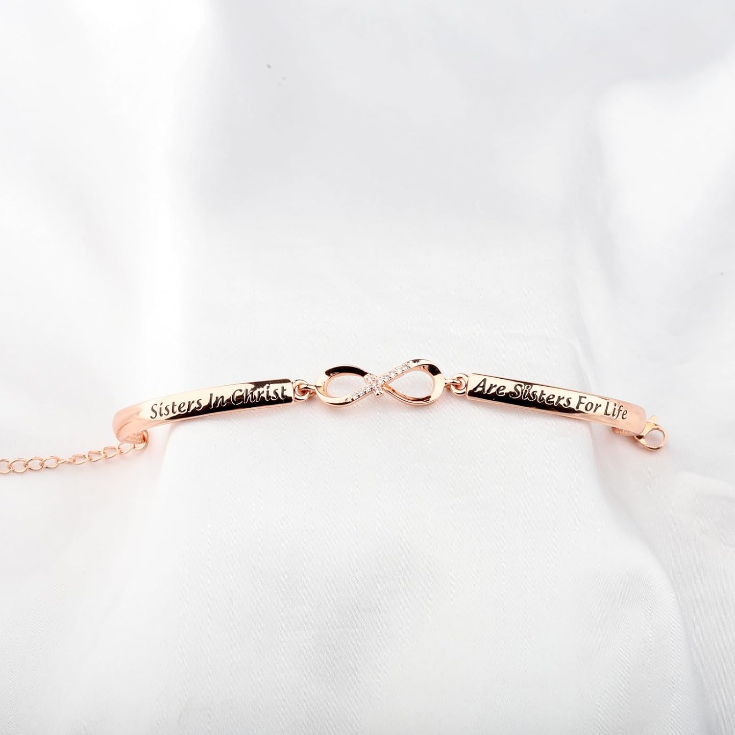 AKTAP Religious Christian Bracelet Sisters Christ are Sisters for Life Christening Baptism Gifts for Women - Image 3