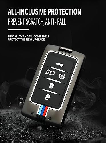 Miniatura 4 de Funda de metal para llavero Jeep, protector de llaves inteligentes compatible con Jeep Grand Cherokee L Grand Wagoneer 5 botones 2023 2022