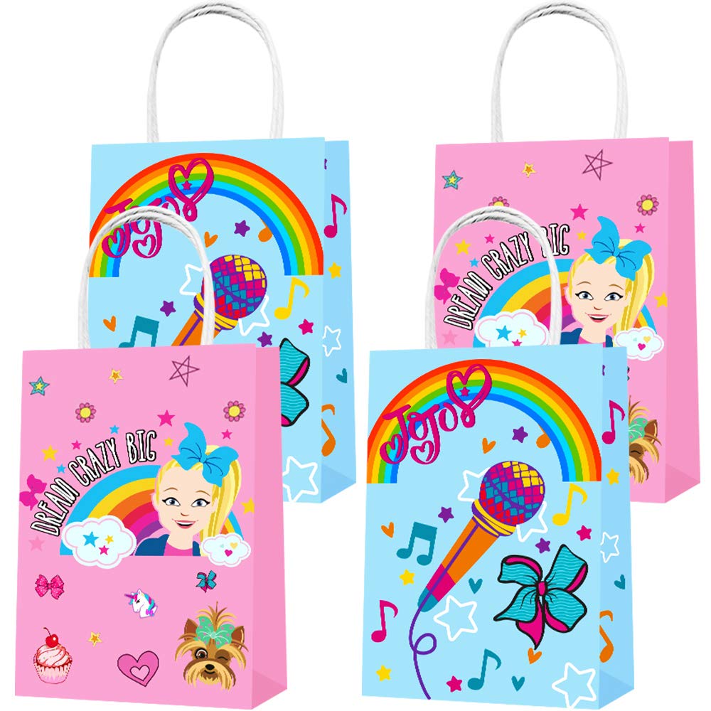Titiyogo Party Favor Bags 16PCS for JoJo Gift Bags Goodie Bags JoJo Treat Candy Bags for JoJo Themed Kids Adults Birthday Party Supplies Decorations