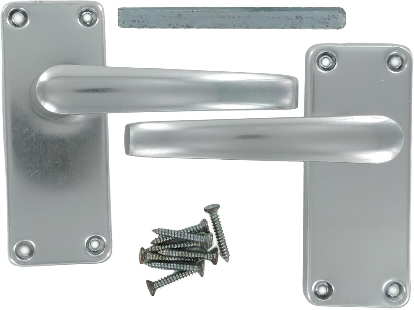 Merriway Silver Bh03659 100Mm (4 Inch) Aluminium Latch Set Handles