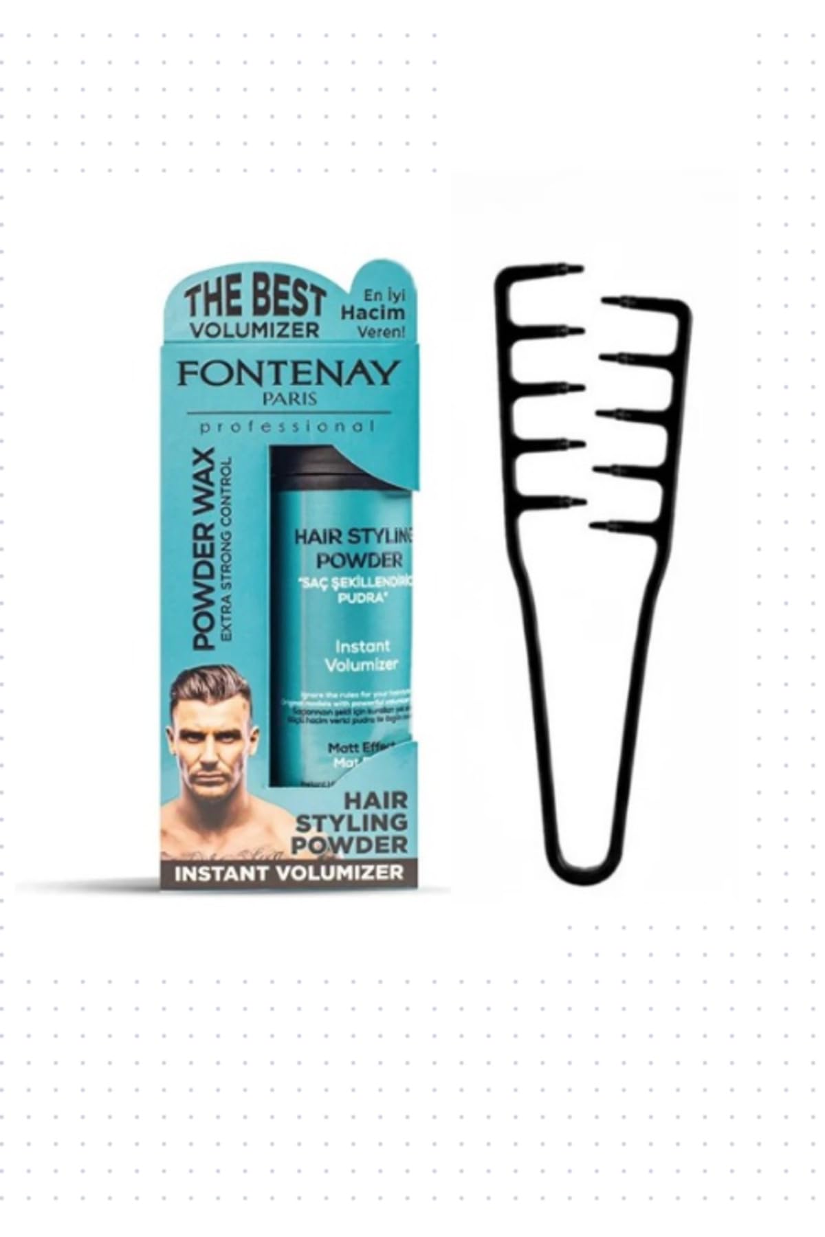 Fontenay Saç Şekillendirici Pudra Toz Wax Matt Effect 20Gr + Mucizevi Saç Tarağı 2'Li Set 8690201381750-229