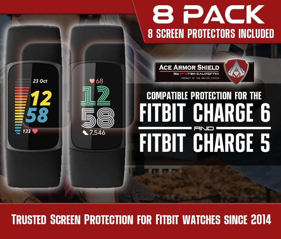 Miniatura 2 de ACE ARMOR SHIELD - Protectores de pantalla prémium para Fitbit Charge 6 y Charge 5 (Charge 6  Charge 5)