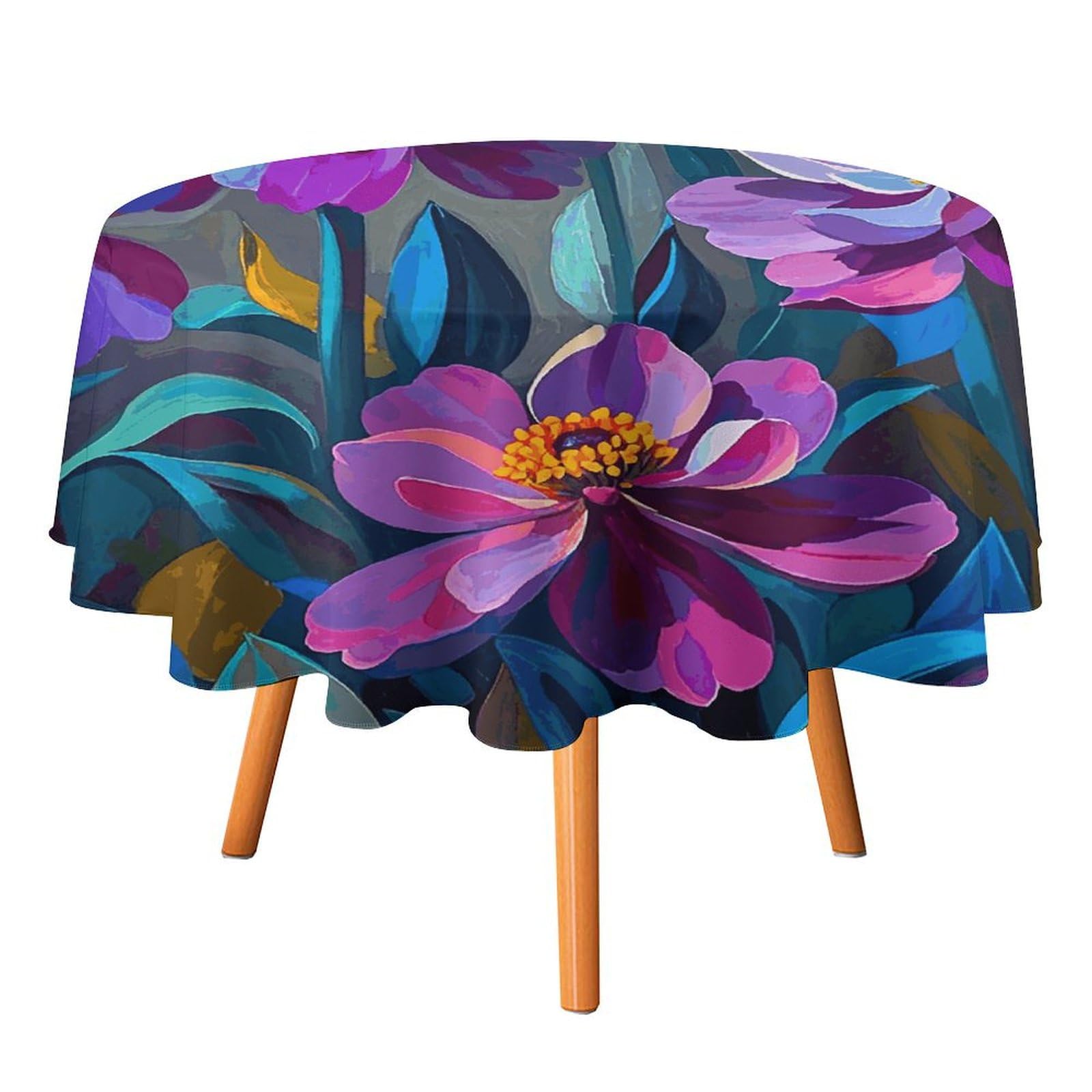 Nappe ronde facile à nettoyer pour dîner de fête en famille