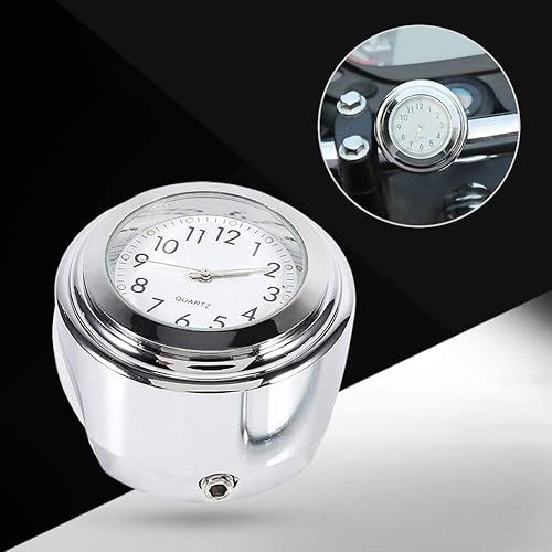 Miniatura 7 de Reloj de manillar de motocicleta Reloj de marcación de tiempo preciso blanco para montar por la noche