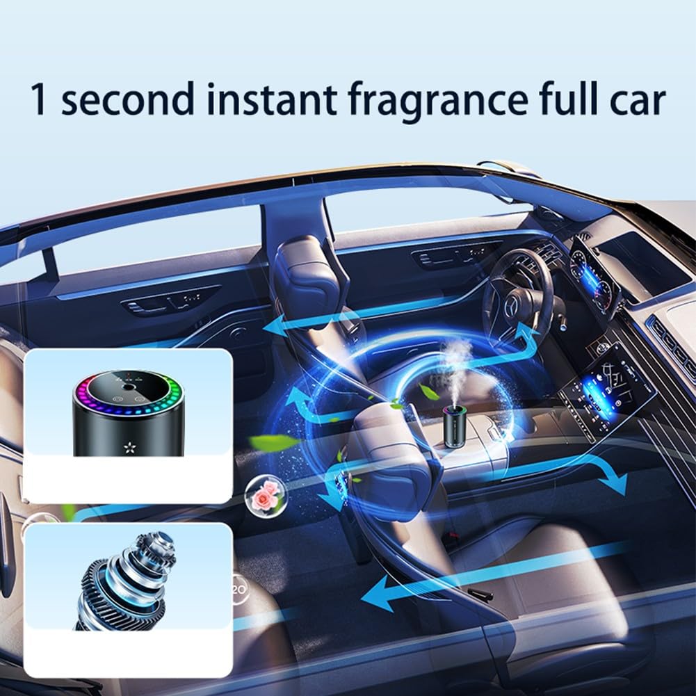 HpLive Humidificateur intelligent pour voiture, purificateur d'air avec diffuseur d'arômes à 3 niveaux, projection de ciel étoilé, diffuseur d'arômes 500 mAh