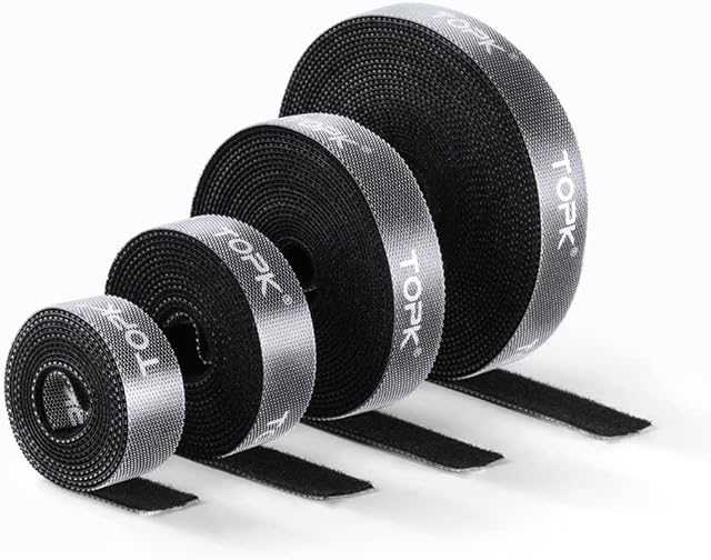 Cable Ties TOPK Cable Straps Reusable Hook and Loop Straps 1M/2M/3M/5M 4 Roll