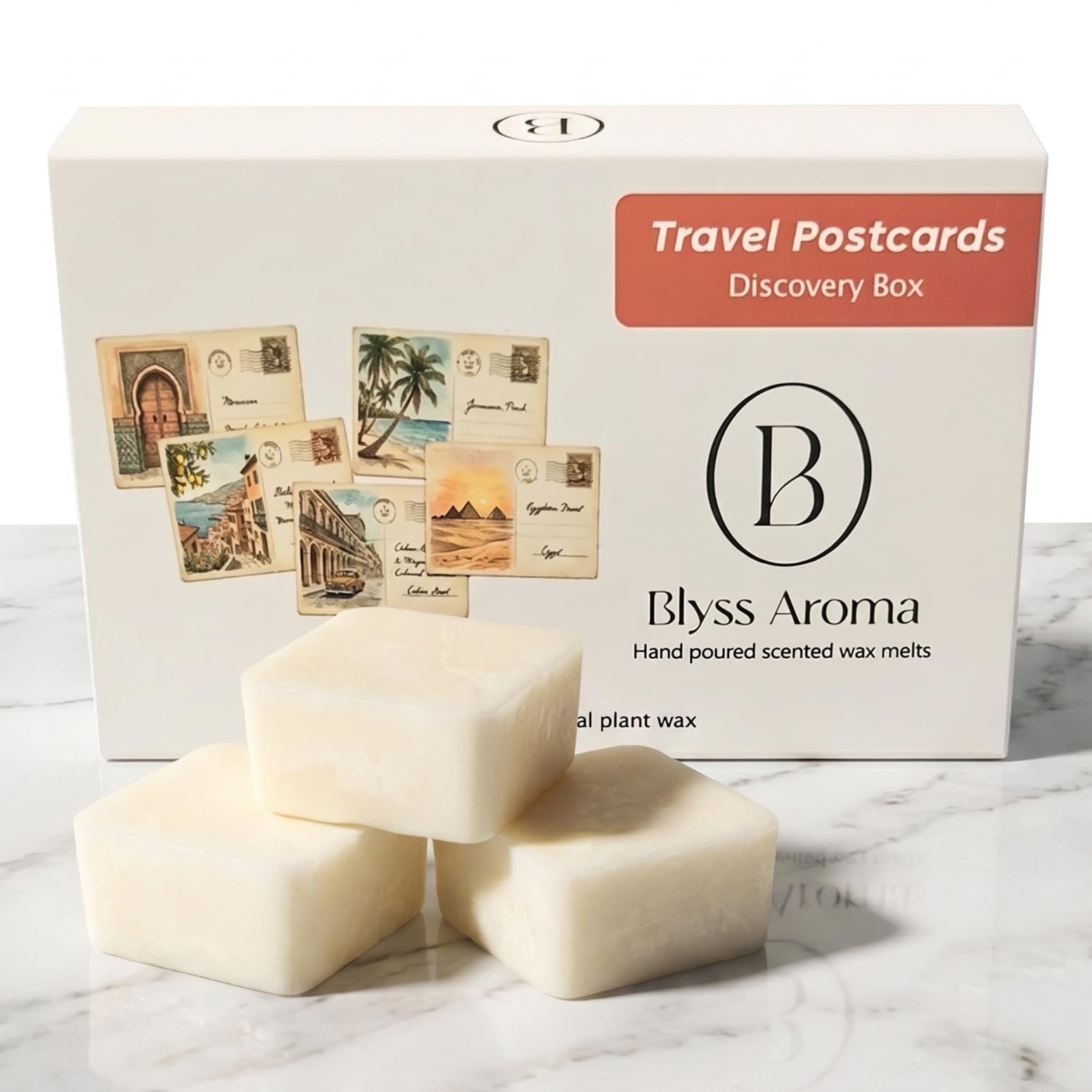 Luxury Wax Melts | Travel Discovery Box (Assorted) | Premium Coconut & Rapeseed Wax Blend | 120g Total (Over 100hrs Burn Time) | Highly Scented | Vegan & Eco-Friendly