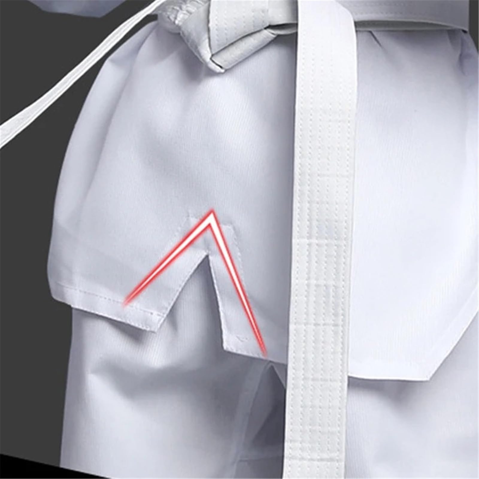 Uniforme con Cinturón Uniformes de Taekwondo Karate Judo Dobok Ropa Manga Uniforme Gi(140cm)