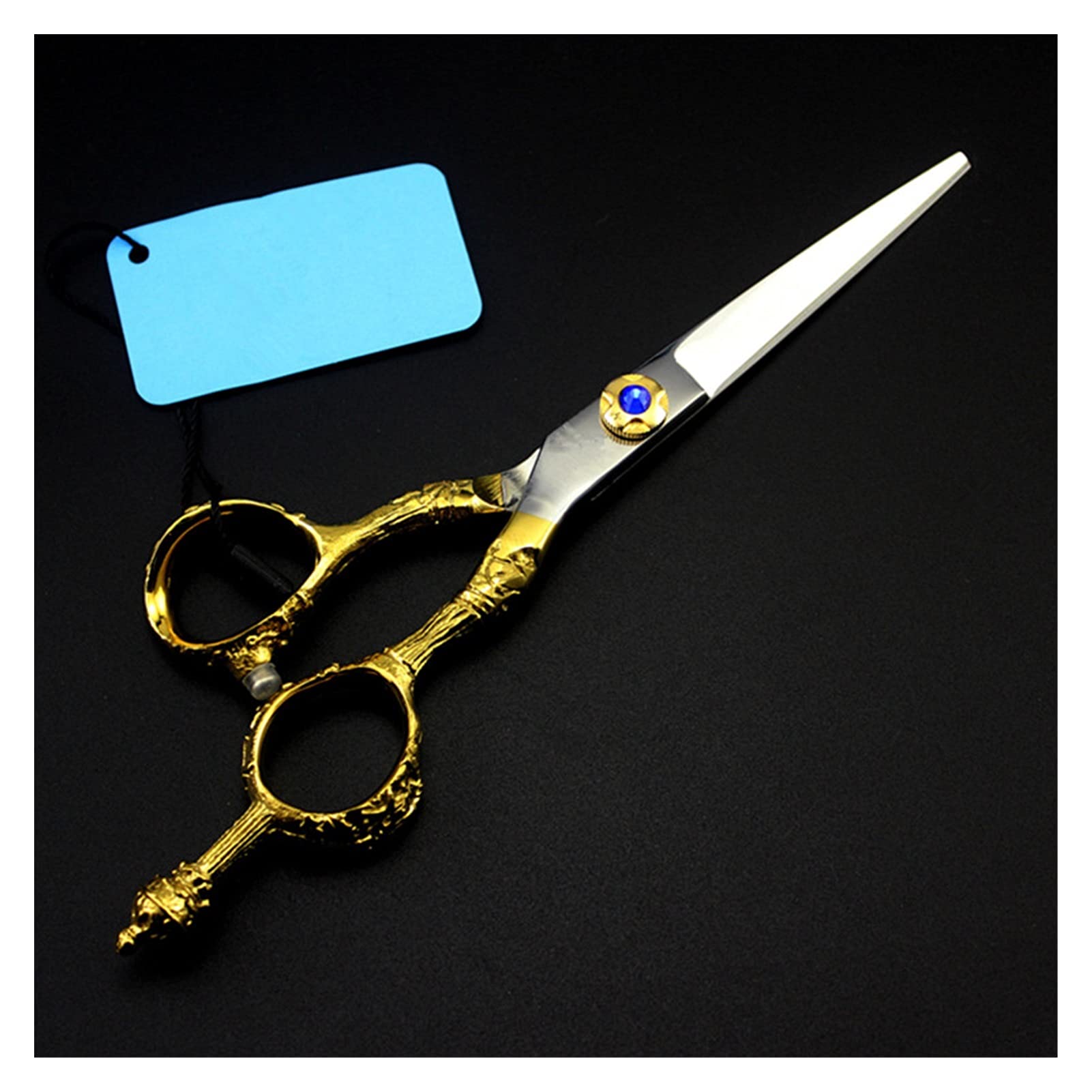 Tijeras de peluquería de 6 Pulgadas, Corte Plano, Mango de dragón Dorado, Tijeras de Belleza, Tijeras de entresacar, Kit de Corte de Cabello