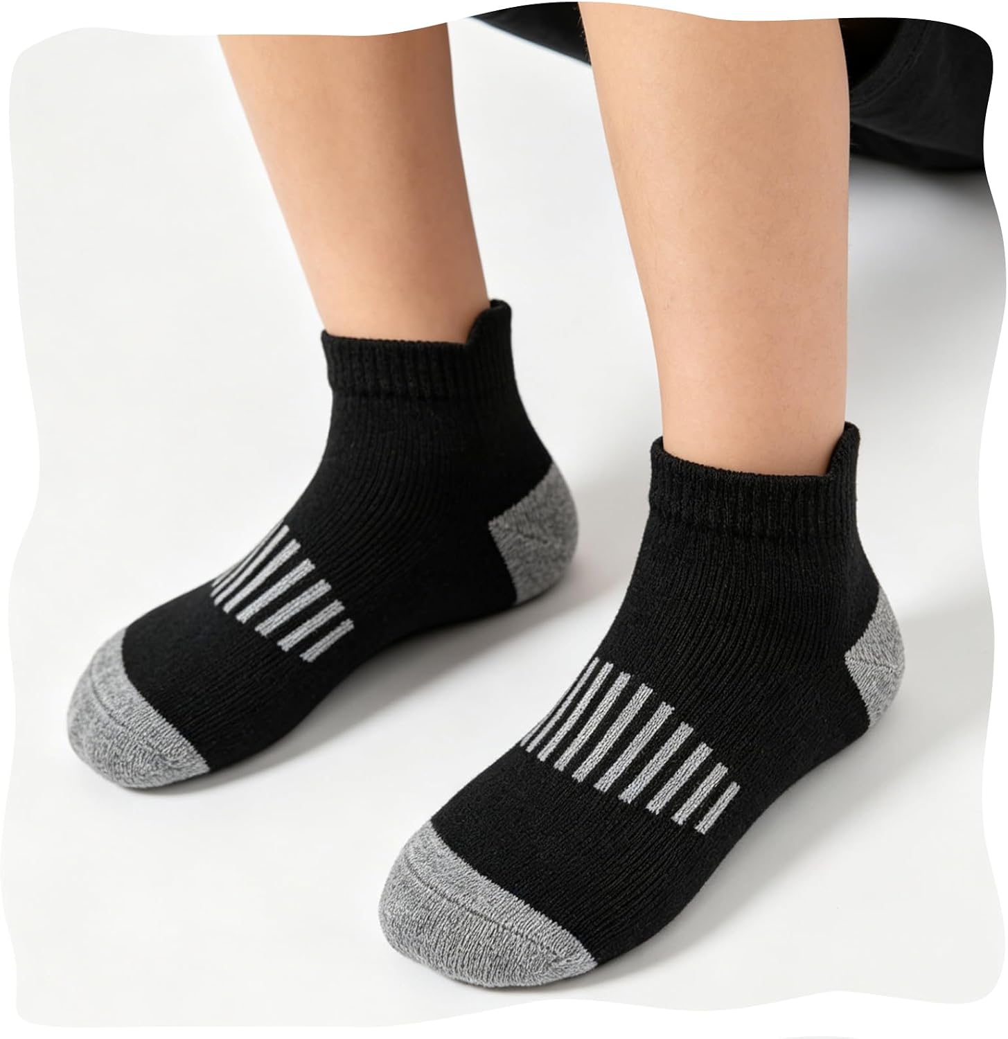 Bemeol Boys Socks 18 Pairs Ankle Socks Boy Low Cut Athletic Running Tab Sock for Little Big Kids
