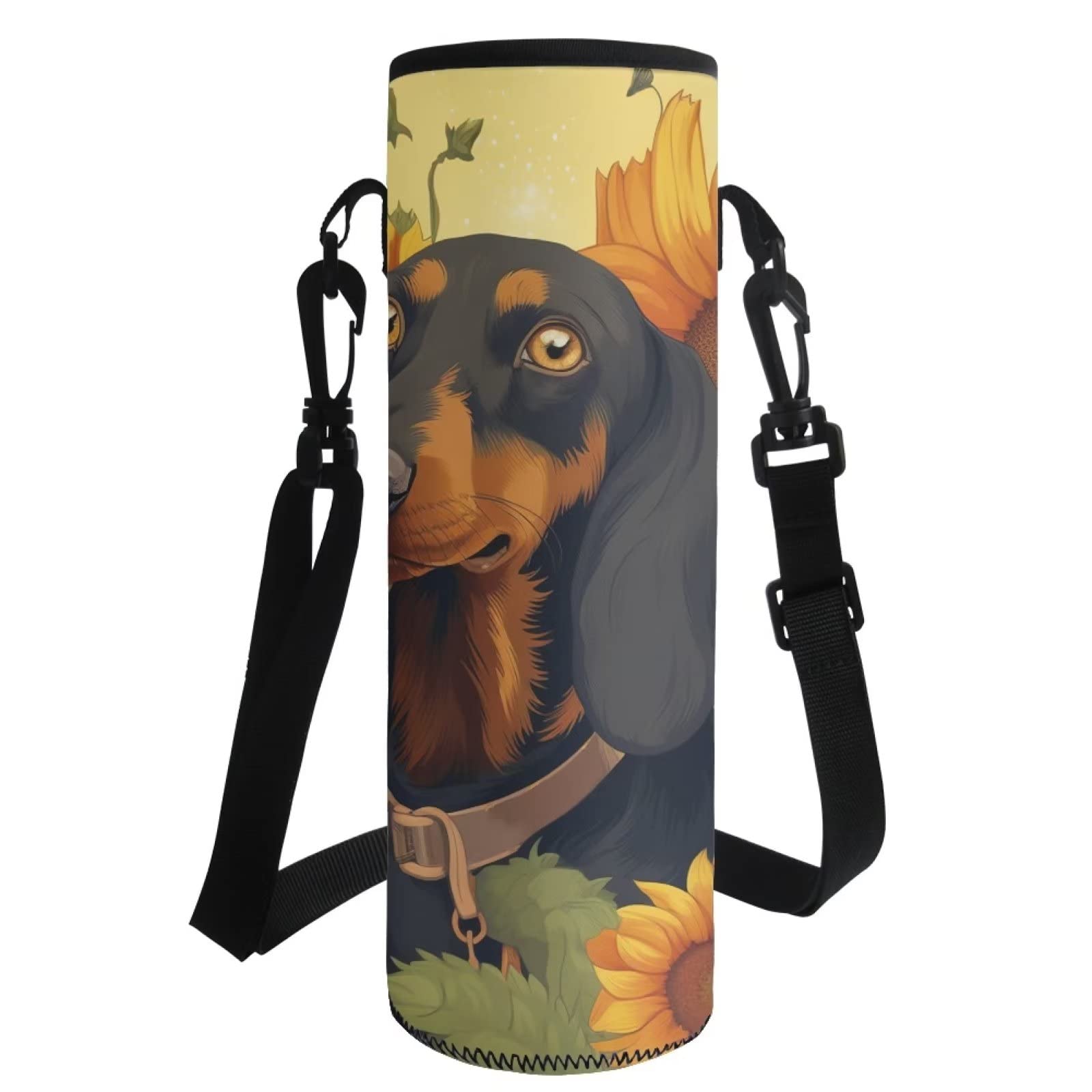 COEQINE Dogs Kids Water Bottle Holder for Sport Gym Bicycle Hiking Sunflower Kids Girls Water Cup Sleeves With Strap
