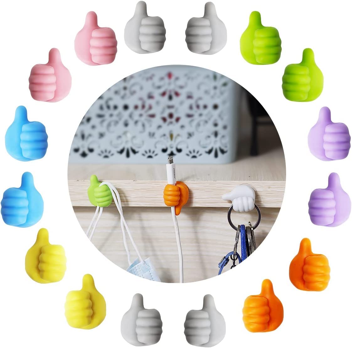 KRIKU EXPO SelfAdhesive Thumb Hooks Holders for Wall Decoration
