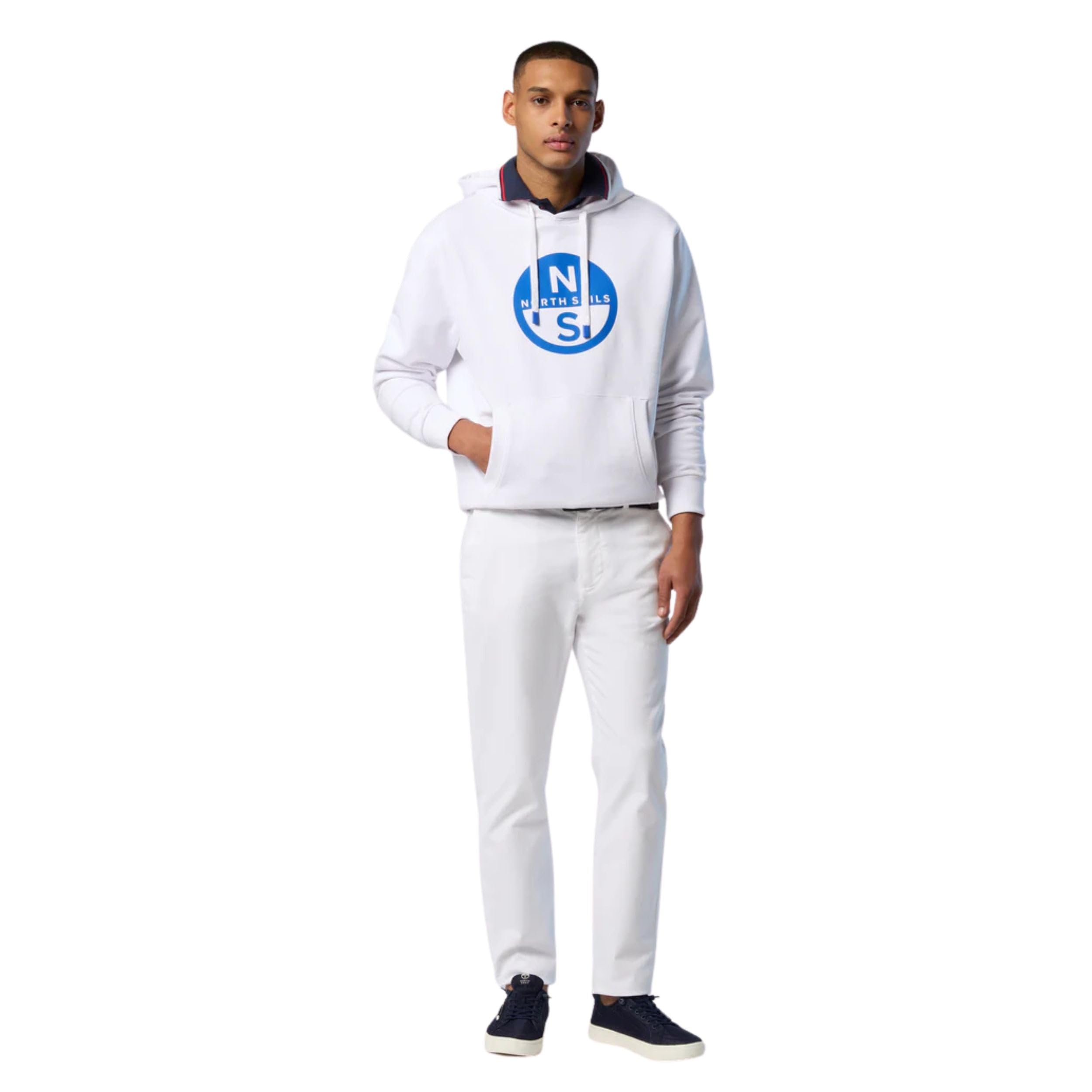 NORTH SAILS Bluza z kapturem z nadrukiem Maxi, biała