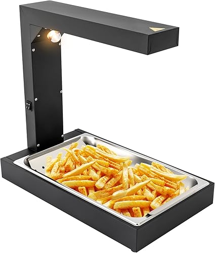 Calentador de papas fritas, lámpara de calor comercial para pollos de acero inoxidable para alimentos, luz de calor, estación de descarga de