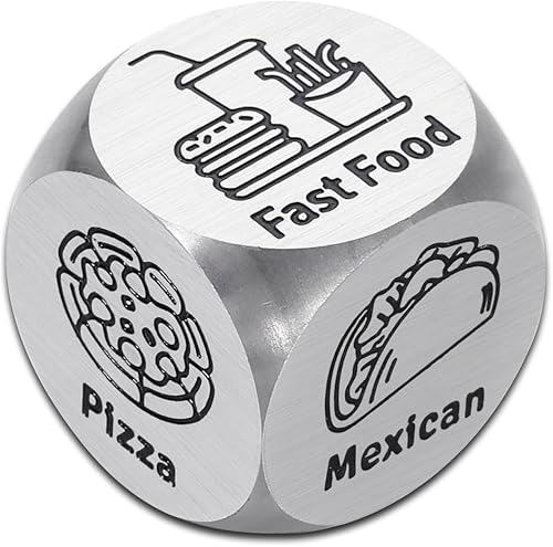 Dados de comida para parejas, idea de cita nocturna, regalos para novio y novia 1 Año 11 aniversario para ella él Fechado Dados de decisión de