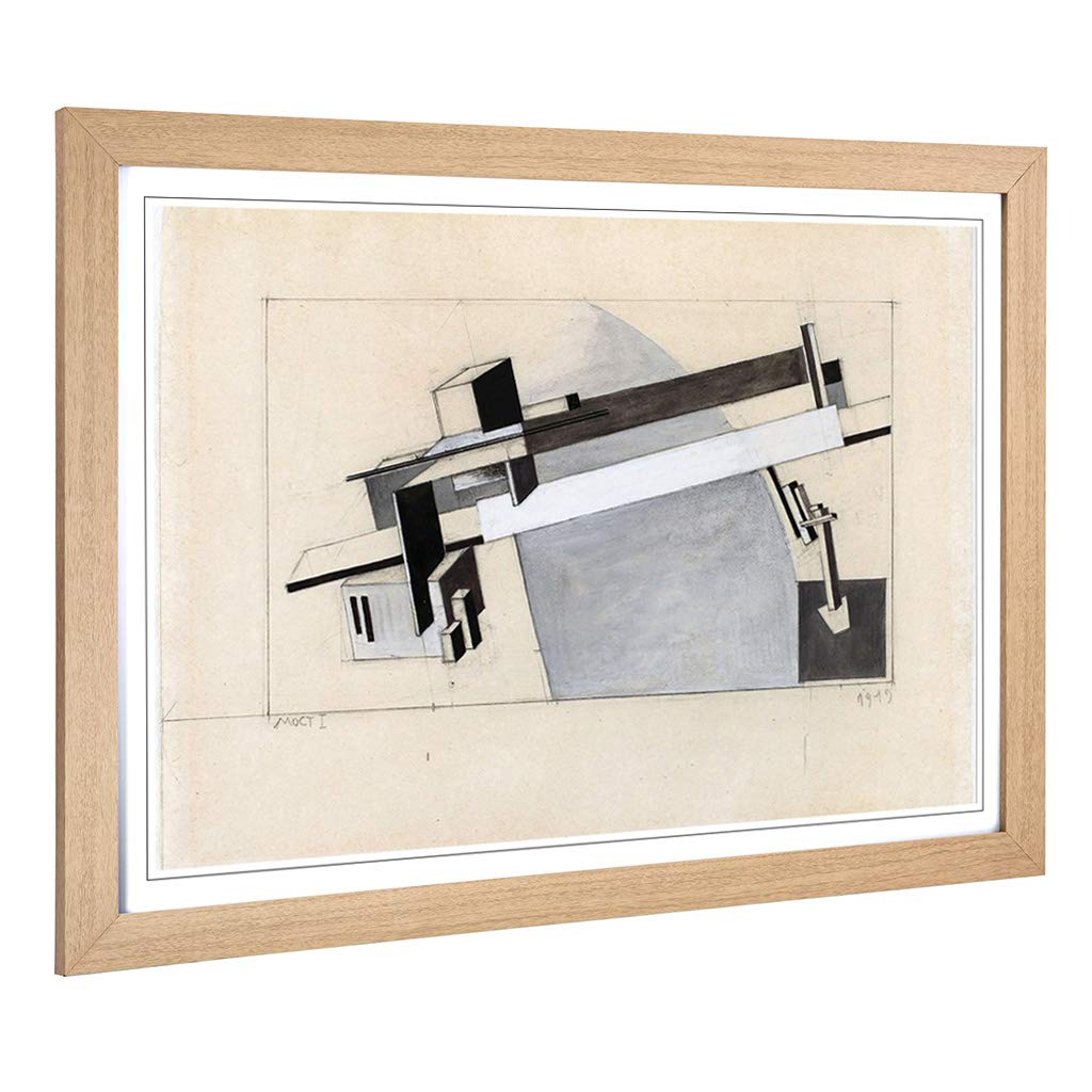 Big Box Art Framed Print of El Lissitzky The Bridge Design | Wall Art Picture | Home Decor for Kitchen, Living, Dining Room, Bedroom, Hallway, Office, Oak, A2 / 24.5x18 Inch / 62x45cm