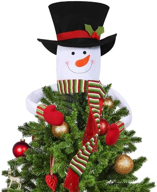 TOYMYTOY Christmas tree topper snowman hugger christmas snowman tree top hugger winter holiday home decor