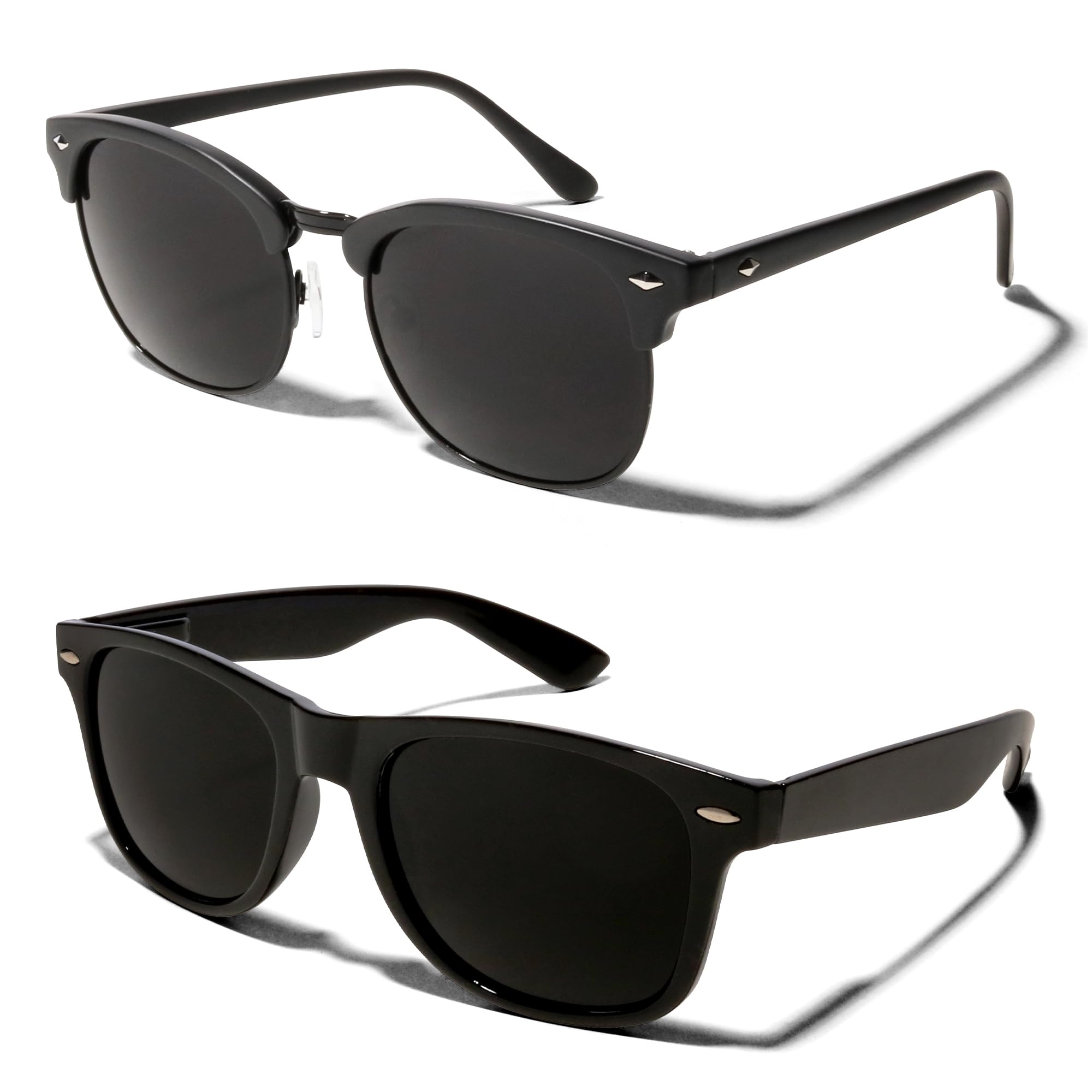 ShadyVEU Super Dark Black Sunglasses UV Protection Lens