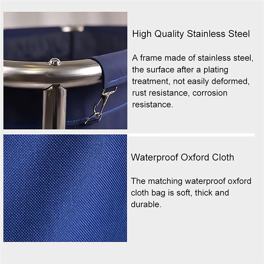 DFEDHF Shelf Movable Hand Trucks Rolling Cart, Laundry Sorter Laundry Hamper Trolley with Removable Washable Bag, Stainless Steel Frame