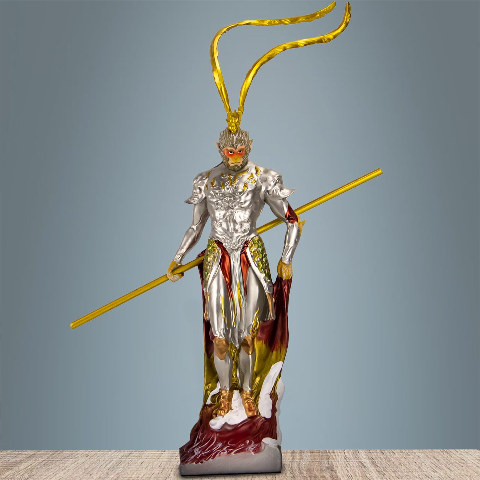 YT3 Studio Monkey King Statue, Sun Wukong Action Figures Journey to The West Buddha Monk Sculpture, Resin Wukong Action Ornaments for Home Car Office Decoration Best Collectible Figures