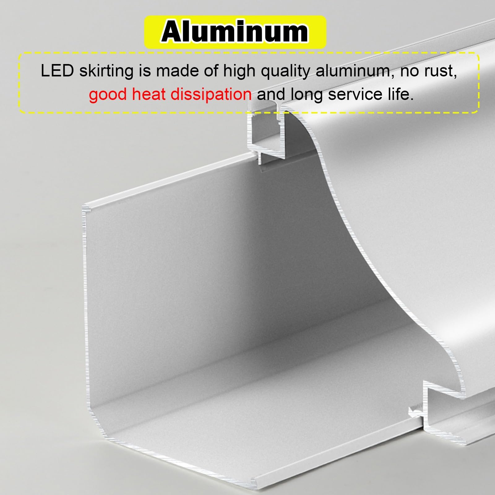 Diffusore a Striscia LED Senza Striscia, Luce LED montata in Superficie per Scale/armadi/librerie/corridoio, battiscopa per Illuminazione indiretta Facile da installare (1 m/3,3 Piedi)
