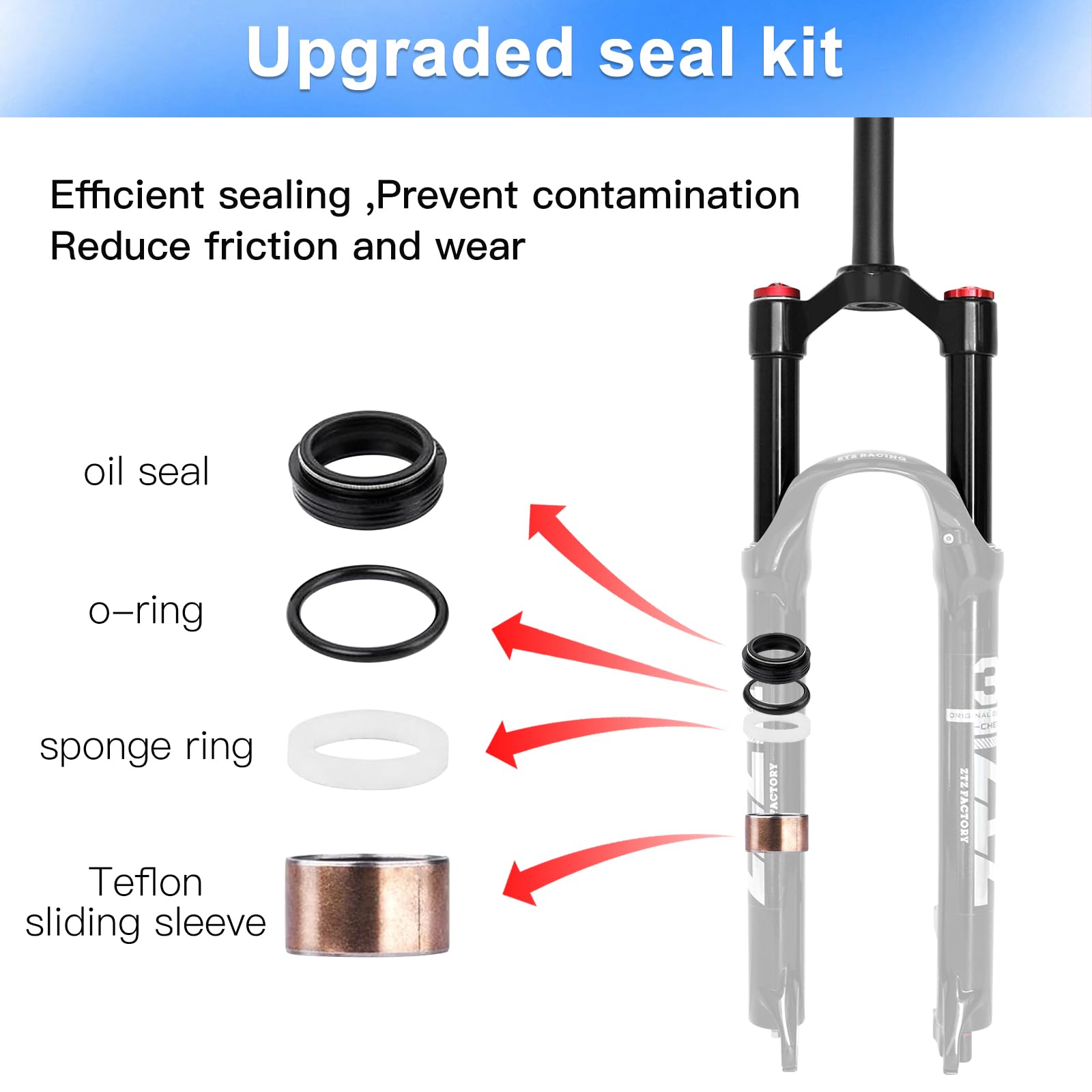 ZTZ Mountain Front Fork 26 inch 27.5 inch 29 inch Doppia Camera d'Aria Forcella della Bicicletta Ammortizzatore Forcella Anteriore Forcella Aria Forcella