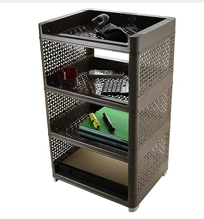 Kavid Plastic Book Storage is Play Rack Shelf Cabinet Unit Organizer - Brown