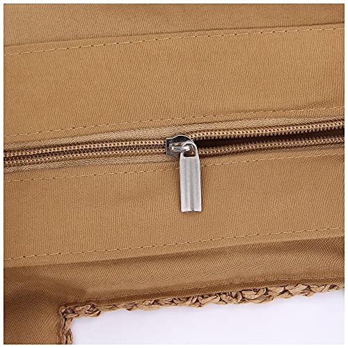 Image of Naimo Women Straw Beach Shoulder Bag Woven Tote Handbag Large Handmade Weaving Summer Casual Hobo Bag