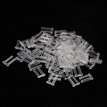 Pongnas 100pcs Rimless Frame Sleeves, Clear Plastic Compression Sleeves/Plugs for Rimless Glasses Fixing Toolspack of 100 1.6 * 0.8 * 7.0mm