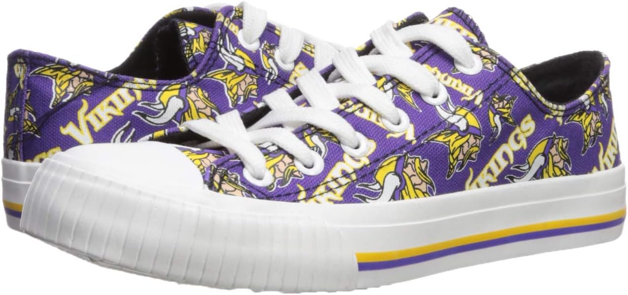 FOCO Minnesota Vikings NFL Womens Low Top Repeat Print Canvas Shoes - 7 - Image 6