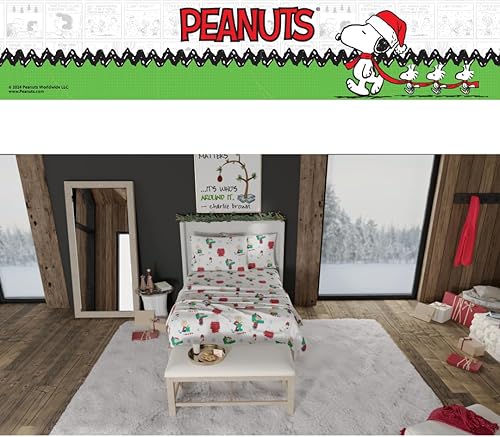 Miniatura 7 de Franco Peanuts Charlie Brown - Juego de sábanas de franela de 100 % algodón súper suave, tamaño Queen, (producto oficial)