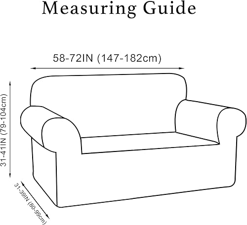 Miniatura 6 de Turquoize Fundas de Terciopelo para Sofá Biplaza Elásticas Fundas para Sofá de Amor para Sofá de 2 Cojines Funda de Sofá de Terciopelo con Parte