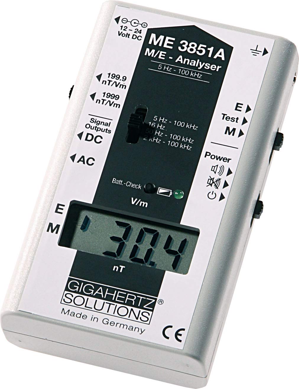 GIGAHERTZ SOLUTIONS ME3851A Professional EMF Meter 5Hz - 100kHz with Frequency Filter