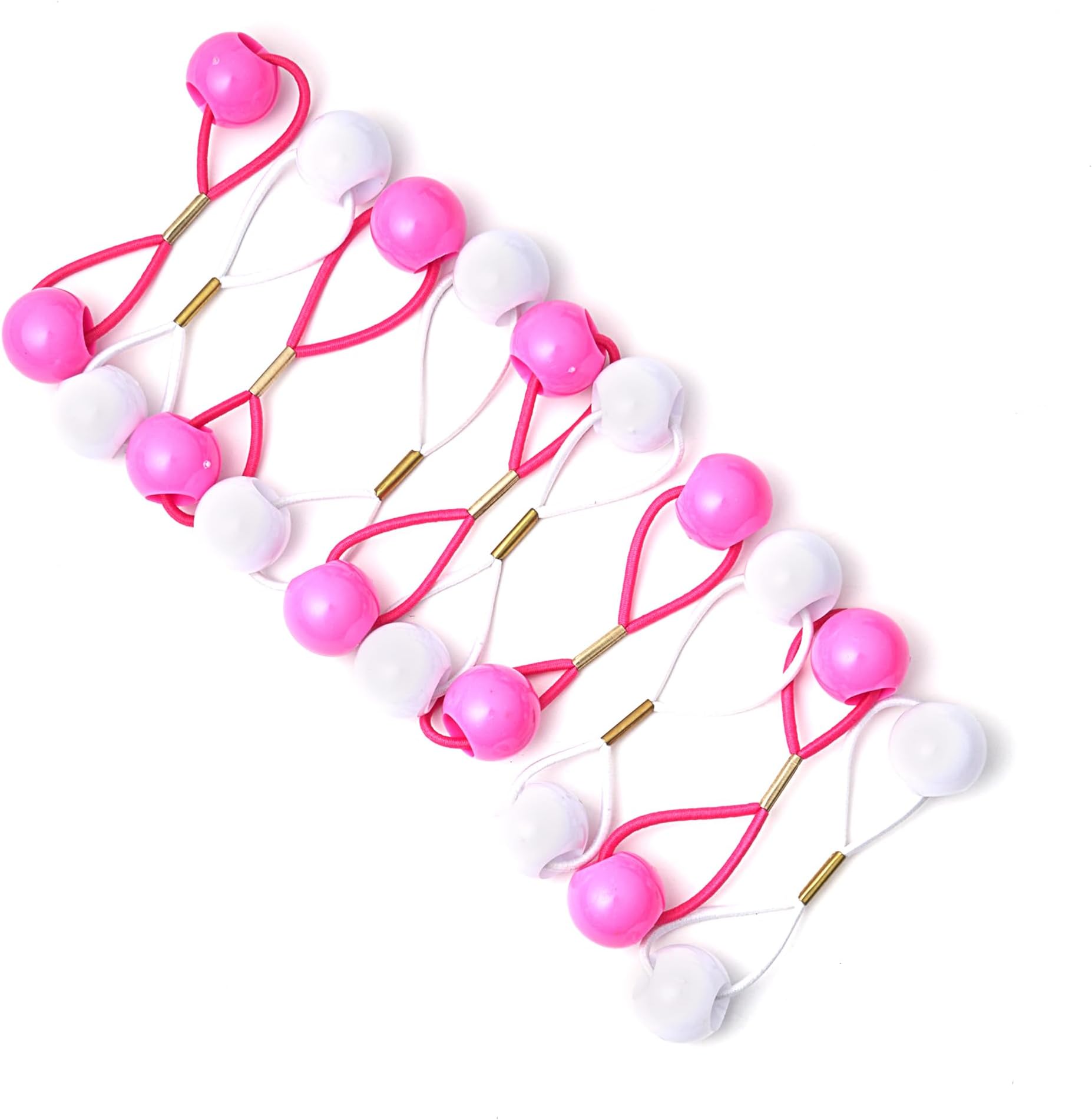 RED by Kiss 10 Pieces 16mm Ball Hair Ties, Bubble Ponytail Holders for Kids Girls Children Women Baby Toddlers, Twin Bead Colorful Elastic Hair Accessories, Cute Hair Bands with Balls (Pink Assorted)