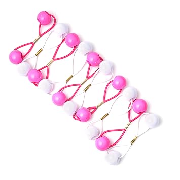 RED by Kiss 10 Pieces 16mm Ball Hair Ties, Bubble Ponytail Holders for Kids Girls Children Women Baby Toddlers, Twin Bead Colorful Elastic Hair Accessories, Cute Hair Bands with Balls Pink Assorted