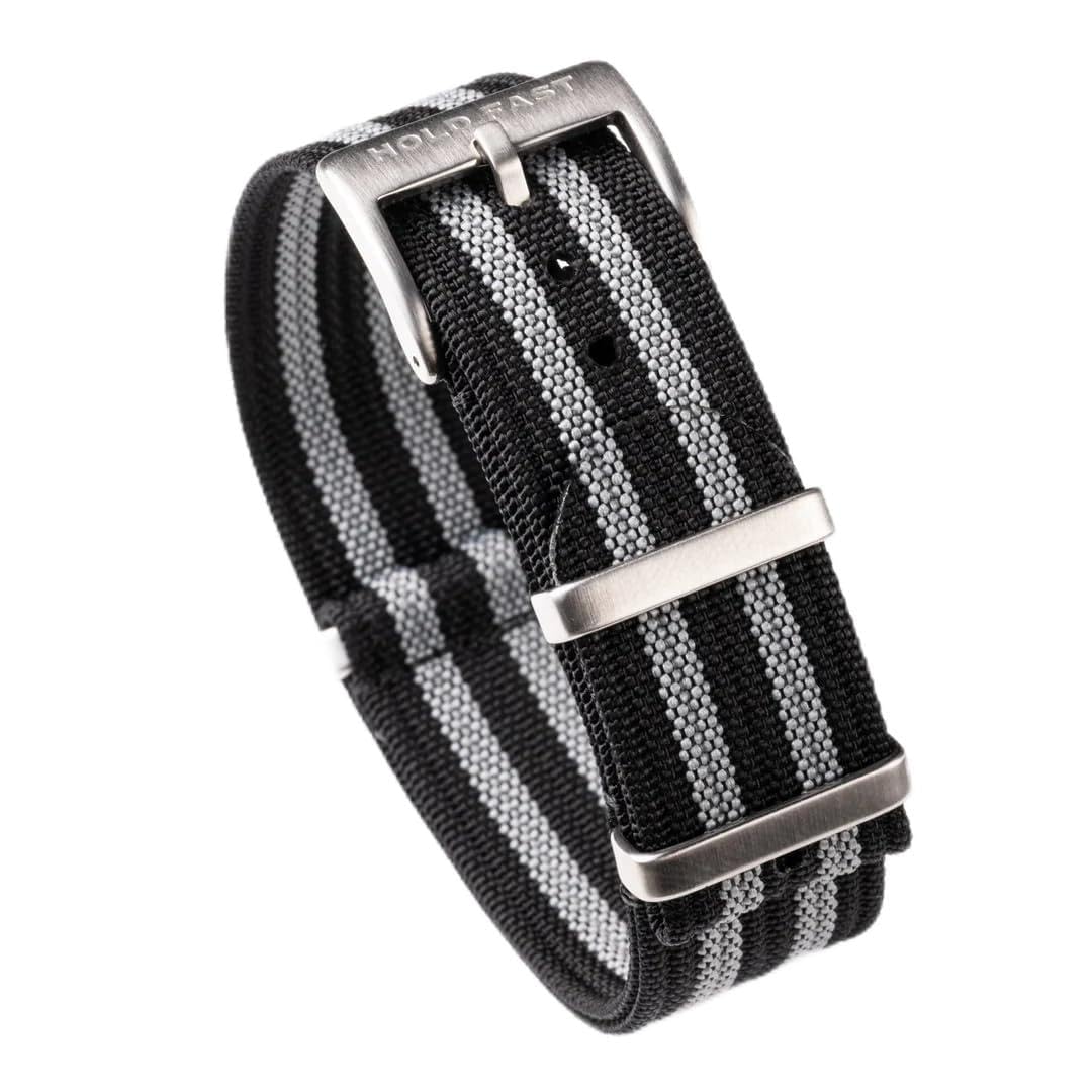Anchor Strap Co | Ribbed Nylon Watch Strap | Ridge Weave Quick-Dry Band | Brushed Stainle…